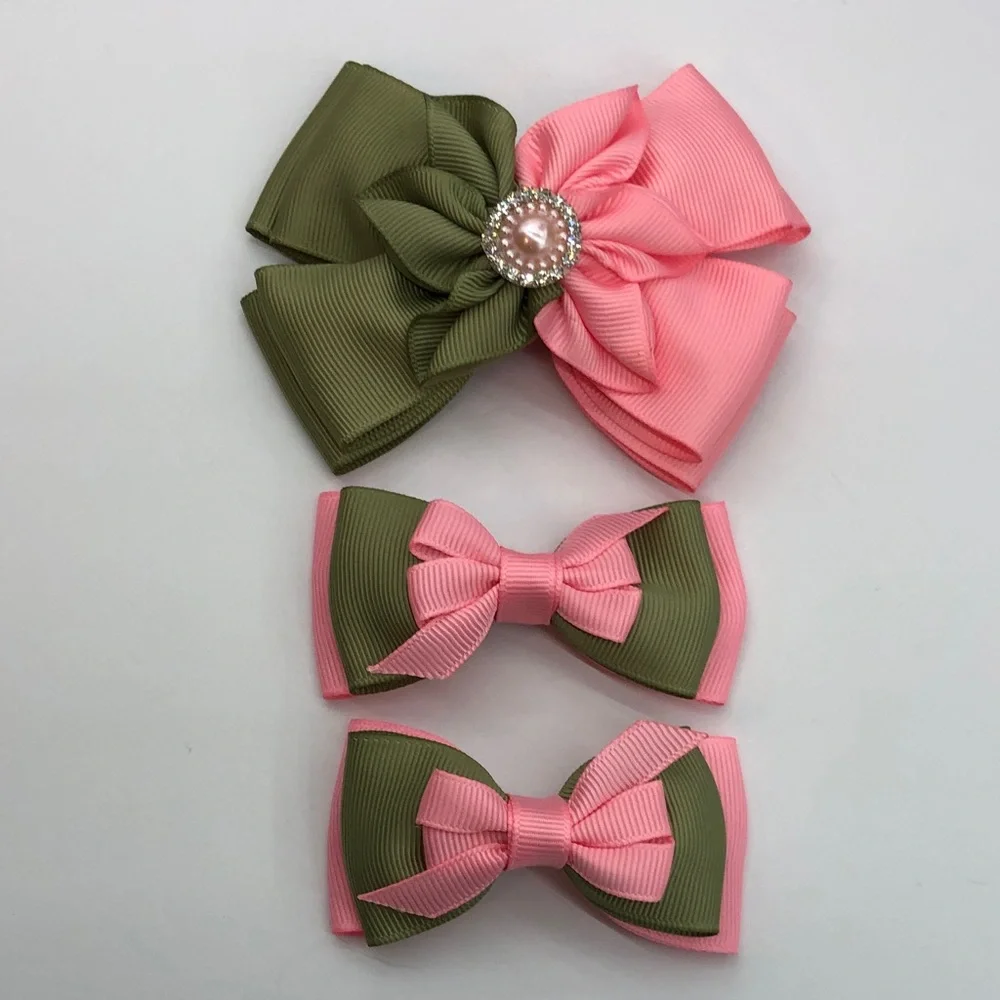 Hair bows (set of three) alligator clips
